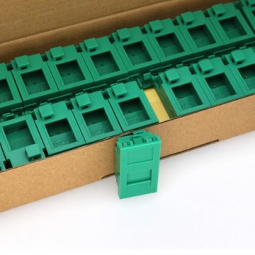 Excel Plus Euromod Flat Shutter For Keystone Jack 25 x 50mm Green [40 Pack]