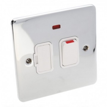 DETA VE1371CHW Switched Fuse Spur 13A with Neon Faceplate Chrome White