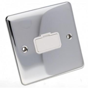 DETA VE1360CHW Un-Switched Fuse Spur 13A Wall Faceplate Chrome White Insert
