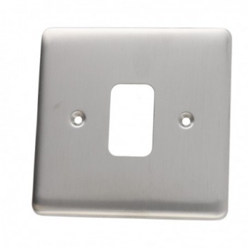 DETA G2801SS 1G Grid Switch Outlet Single Plate Wall Faceplate Stainless Steel