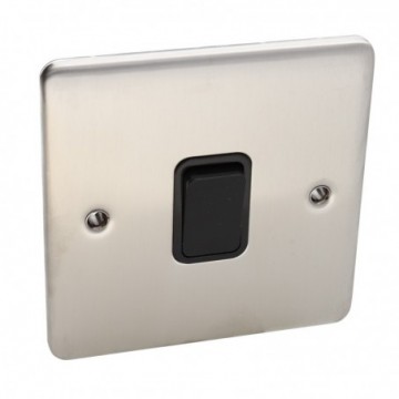 DETA VE1246SSB Single Intermediate Light Switch 10A Faceplate Stainless Steel