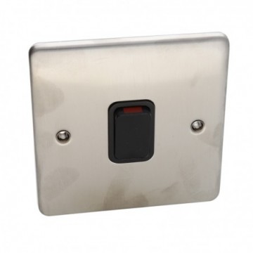 DETA VE1390SSB Single 20A Switch Double Pole Wall Faceplate Stainless Steel