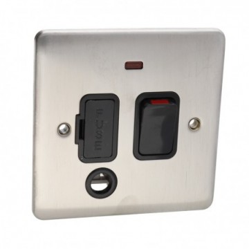 DETA VE1373SSB Switched Fuse Spur 13A with Flex Outlet Faceplate Stainless Steel
