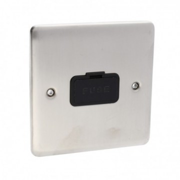 DETA VE1360SSB Un-Switched Fuse Spur 13A Wall Faceplate Stainless Steel