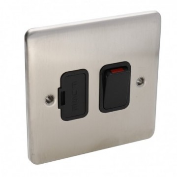 DETA VE1370SSB Switched Fuse Spur 13A Wall Faceplate Stainless Steel