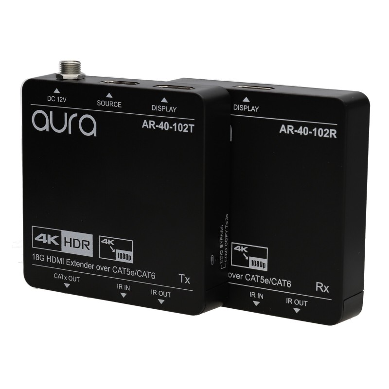 Aura HDMI 2.0 4K 60Hz RJ45 Extender with Loop Out and IR 70m Range Aura HDMI 2.0 4K 60Hz RJ45 Extender with Loop Out and IR 70m Range