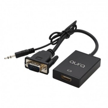 Aura 15 Pin VGA to HDMI Display Converter with Audio Jack USB Powered