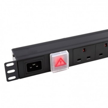 PDU C20 IEC Inlet to UK Sockets 12 Way Power Distribution Unit Vertical 1U