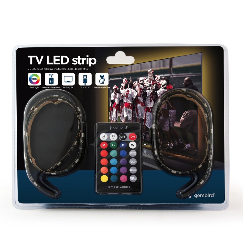 RGB LED Light Strip 5050 Remote Control USB Rechargeable