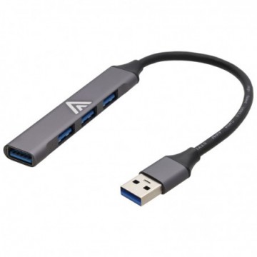 USB 3.0 Ultra Slim 4 Port Hub - Type A to 1 USB 3.0 + 3 x USB 2.0 - Metal Shell