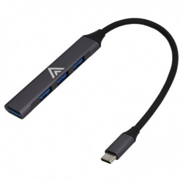 USB 3.0 Ultra Slim 4 Port Hub - Type C to 1 USB 3.0 + 3 x USB 2.0 - Metal Shell