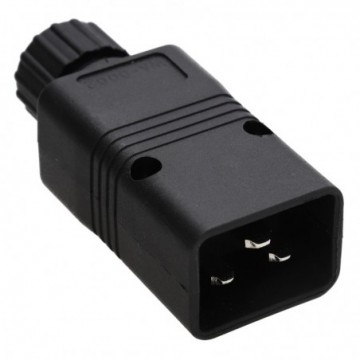 IEC C20 Re-Wirable 16A 250V UPS Inline Plug Screw Terminal 3 Pin Connector