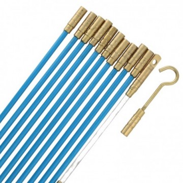 Cable Fishing Rod 12 Piece Kit 10 x 330mm Fibreglass Reinforced Poles 3.3m