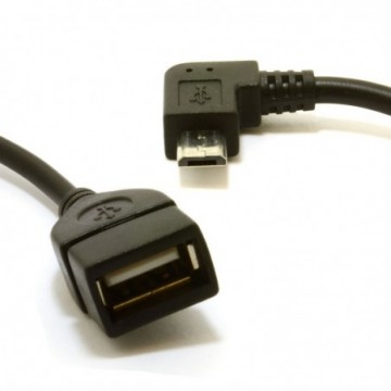 OTG USB On The Go Host Cable USB 2.0 A Female to Right Angle Micro B Plug