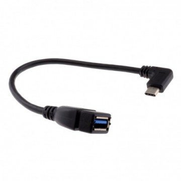 Right Angle USB 3.1 Type C to USB 3.0 Type A Socket Adapter Cable OTG