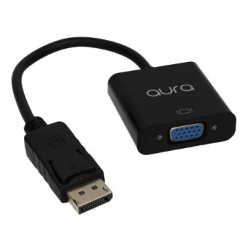 Aura DisplayPort v1.2 to 15 Pin SVGA Adapter Fly Lead Converter Black