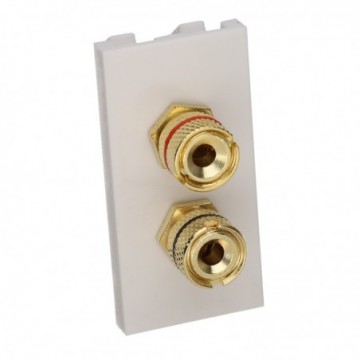 Aura Euro Module 2x Speaker Screw Terminal 2x Binding Post Gold Plated White