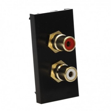 Aura Euro Module 2x Phono Audio Coupler Quick Connect Gold Plated Stereo Black