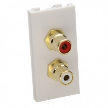 Aura Euro Module 2x Phono Audio Coupler Quick Connect Gold Plated Stereo White