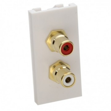 Aura Euro Module 2x Phono Audio Coupler Quick Connect Gold Plated Stereo White