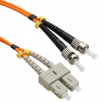 OM2 Orange Fibre Optic ST SC 50 125 Duplex MM Patch LSZH Cable 1m