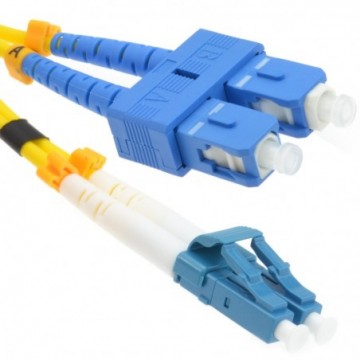 OS2 Yellow Fibre Optic LC SC Single Mode Duplex 9/125 Patch LSZH Cable 2m