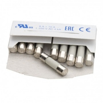 20mm x 5mm 12.5A Ceramic Slow Blow Fuse 70-007-65/12.5A Pack of 10