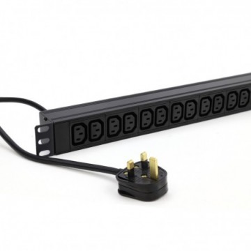 PDU  C13 Sockets 16 Way with UK Plug Power Distribution Unit Horizontal 1.8m