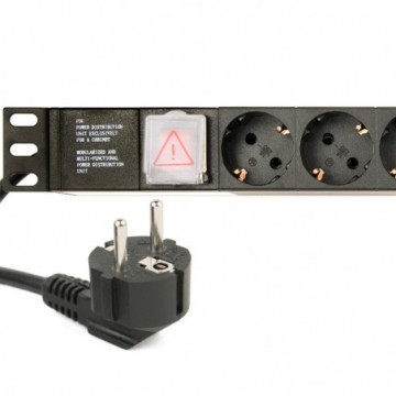 PDU Schuko Sockets 8 Way with Euro Plug Power Distribution Unit Horizontal 3m