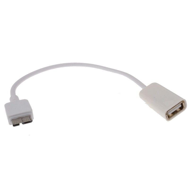 Micro USB mâle vers Audio Jack 3,5 mm mâle Câble 30 cm Blanc