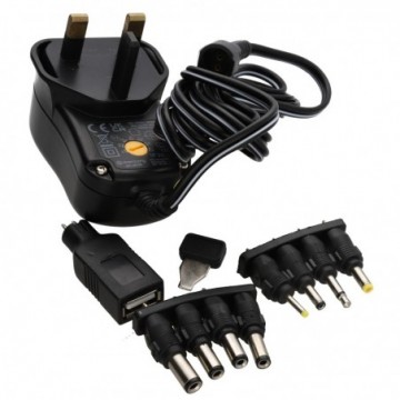 3V to 12V Universal UK Mains Power Supply PSU 1A 12W with 8 Adapter Plugs