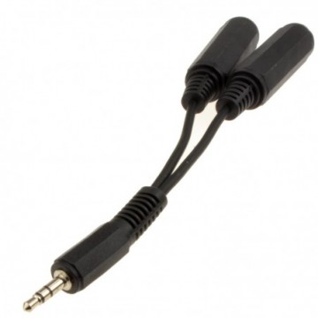3.5mm Stereo Jack To Twin 6.35mm Mono  Jack Sockets Cable 10cm