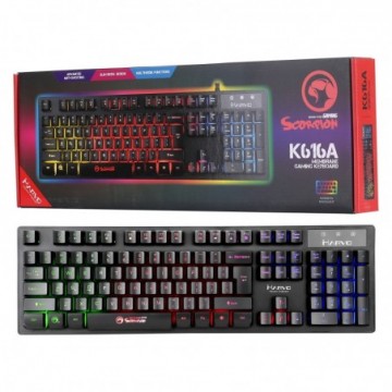 MARVO Multimedia Membrane Gaming USB Keyboard LED Light Spill Proof QWERTY