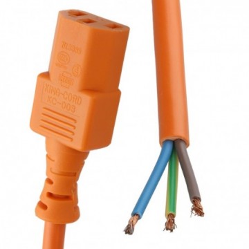 IEC C13 Kettle Lead to 3 Core Flex Bare Ended 1.0mm2 10A Cable 5m Orange
