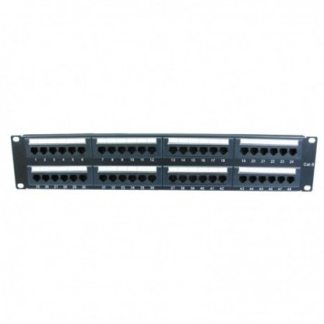 Cat6 Gigabit 19 Inch Rack Mountable Patch Panel 48 Port 2U & Back Bar