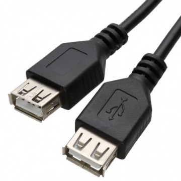 USB 2.0 Female to Female 24AWG High Speed Cable A Socket to Socket BLACK 1.6m