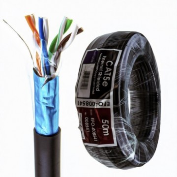 External SHIELDED CAT5e Outdoor COPPER Ethernet Cable FTP Reel  50m