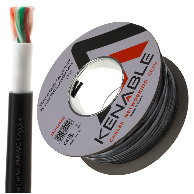 Direct Burial External CAT5e Outdoor COPPER Ethernet Network Cable Reel Gel 100m Direct Burial External CAT5e Outdoor COPPER Ethernet Network Cable Reel Gel 100m