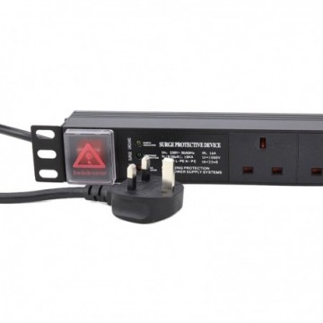 PDU UK Sockets 6 Way with UK Plug Power Distribution Unit Horizontal 3 WAY SURGE