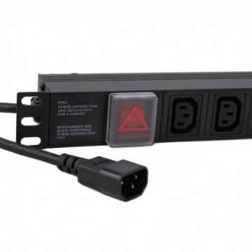 PDU C13 Sockets   8 Way with C14 IEC Power Distribution Unit Horizontal 1.8m