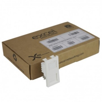Excel Cat6A Screened/Shielded RJ45 Euro Module White Trade [12 Pack]