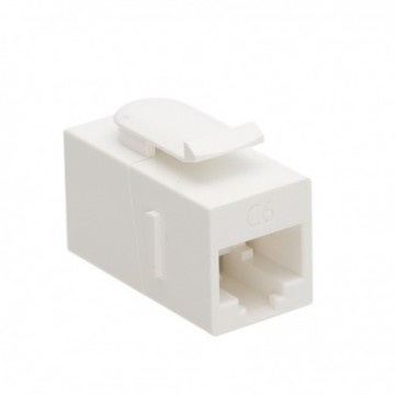 RJ45 UL Panel Mount Keystone Coupler Pass Through Keystone Cat6 UTP White