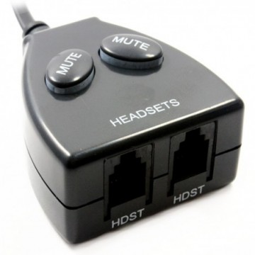 Headset Buddy Training Adapter Twin RJ10 Sockets & Mute Button