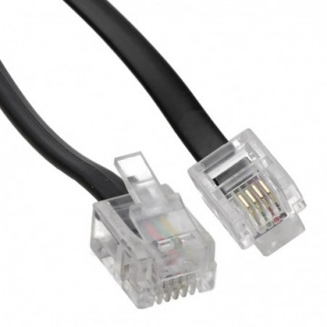 ADSL Broadband Modem Cable RJ11 to RJ11 Phone Socket to Router Black 10m