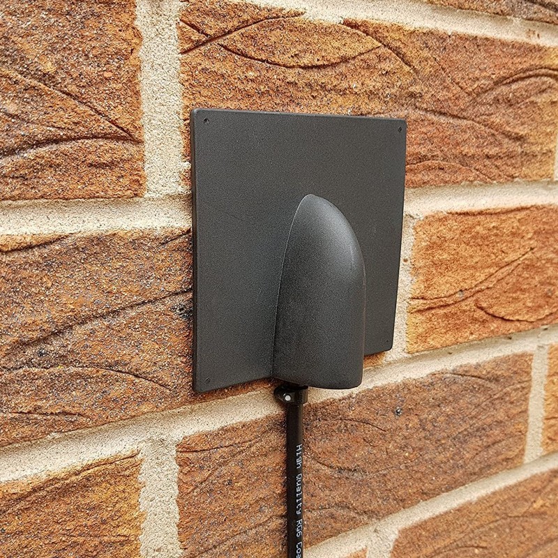 Cable Hole Entry or Exit Brick Blast Exterior Wall Cover Plate Black