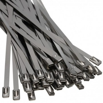 enTie Stainless Steel Cable Zip Ties 4.6mm x 200mm 304 Ball Lock [100 Pack]