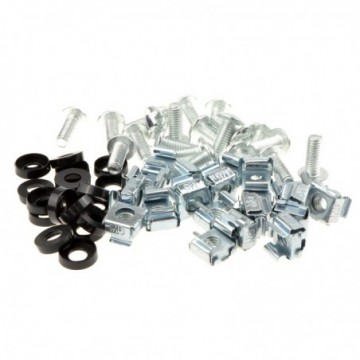 Rack Fixing Set M6 Captive/Cage Nuts/Bolts & Washers for Cabinet [20 Pack] Zinc