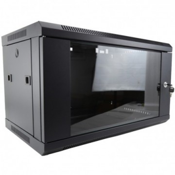 PRO FLAT PACK Wall Mounted Data Cabinet for 19 inch Rack Small 6U 400mm Black
