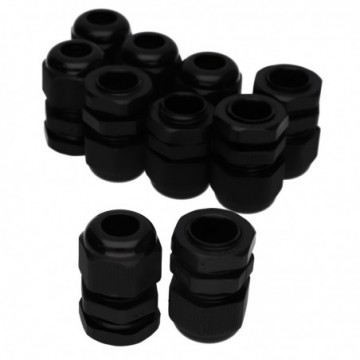Nylon Cable Gland M16 5-10mm with Weatherproof IP68 Washer Black [10 Pack]