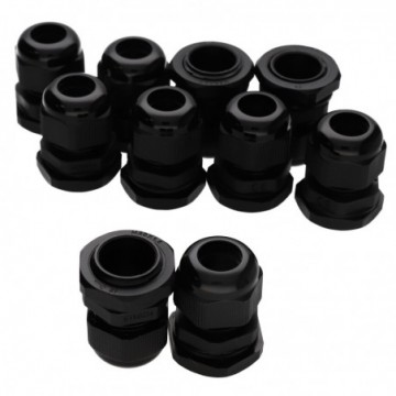Nylon Cable Gland M20  6-12mm with Weatherproof IP68 Washer Black [10 Pack]